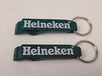 2 Heineken Beer Bottle Opener Keychain Keyring Travel Barware Vintage Green • $6.39
