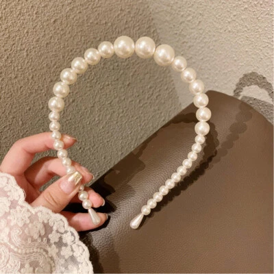 £3.99 • Buy Big Pearl Beaded Hairband Headband Wedding Bridal Princess Hair Accessories