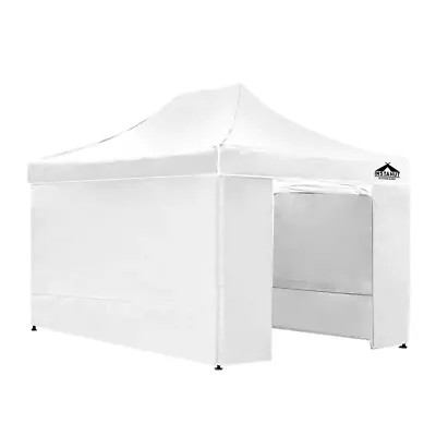 Instahut Gazebo Pop Up Marquee 3x4.5m Folding Wedding Tent Gazebos Shade White • $258