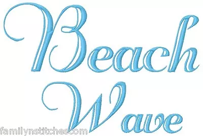 Beach Wave Font Machine Embroidery On CD 213 Designs In 3 Sizes • $10.99