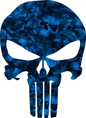 Punisher Blue Reaper Camo Skull Vinyl Decal Gloss Sticker Laminated • $8.99