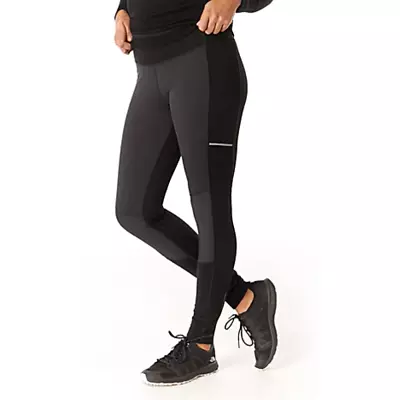 Smartwool Medium Women's Merino Sport Fleece Wind Legging Black Ankle Zip • $59.49