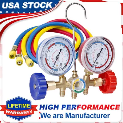 HVAC Manifold Gauge Set AC A/C Charging Service Air Conditioner Professional Kit • $31.93