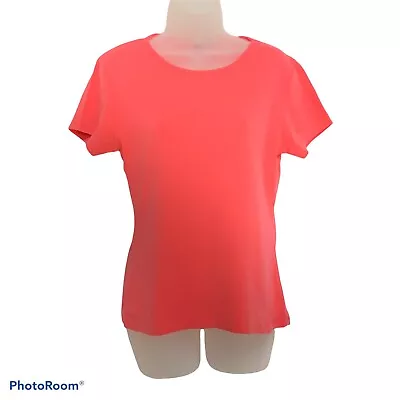 Women's T-shirt Size L Coral Moda International Short Sleeve Tee • $9.97