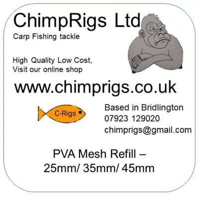 Fast Melt Carp PVA Mesh Tubing2535 & 45mm Best Value On Ebay 1m Up To 1000m • £4.68