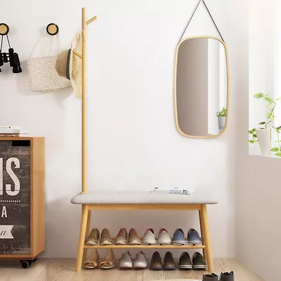 $76 • Buy 3 In 1 Entry Hall Tree Bench Coat Rack W/ 5 Hooks Entryway Shoe Bench Coat Rack