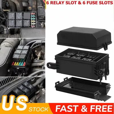 Waterproof Automotive Fuse Relay Holder Box Block For 6 Relay & ATC Blade Fuses • $14.99