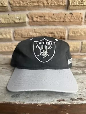 (OSFA) Vintage 90s Competitor Oakland Raiders Snap Back Black Grey • $40