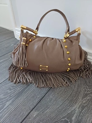 £24.99 • Buy Modalu Taupe / Tan  Leather Fringed Bag