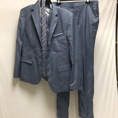 Wehilion 4438 Mens Denim Blue Regular Fit 3 Piece Suit Set Size XL Used • $39.99