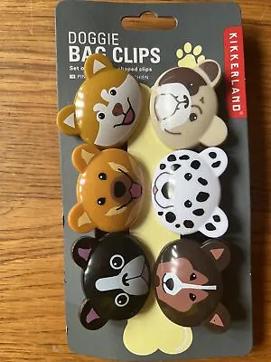 Food Bag Clips Kitchen Storage Accessory 6 Dog Face Clips Novelty Gift Idea • $1.27