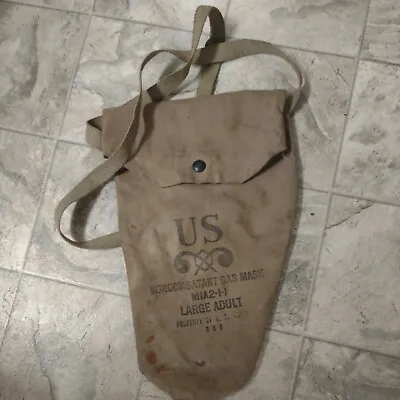 Vintage US Army Noncombatant Gas Mask MIA2-1-1 Large Adult Field Gear Tote Bag • $15