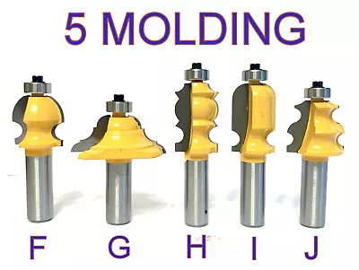 5 Pc 1/2  Shank Architectural Specialty Molding 2 Router Bit Set Sct888 • $48