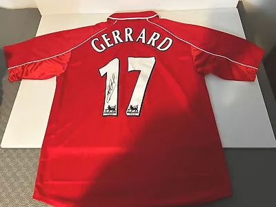 £150 • Buy Steven Gerrard Signed Shirt Treble Season 2001 Retro Liverpool Men’s Large Size