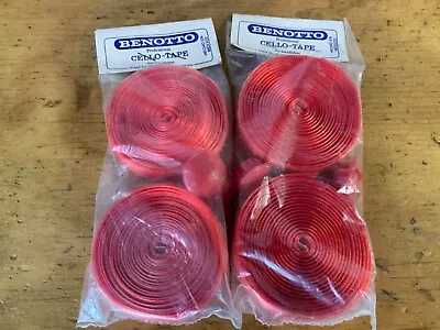 Vintage Benotto Celo Bar Tape Perforated Red 2 Rolls W Bar Ends • $23.80