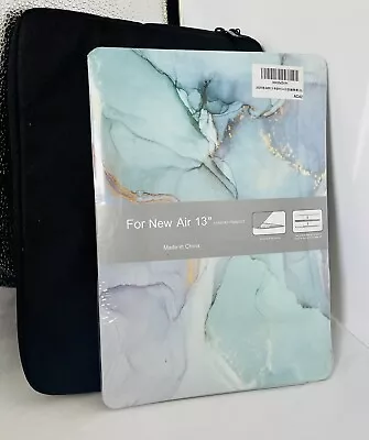 Blue Marble MacBook Hard Shell Case Set Black Sleeve Air 13  A1932 A2179 A2337 • $18.99