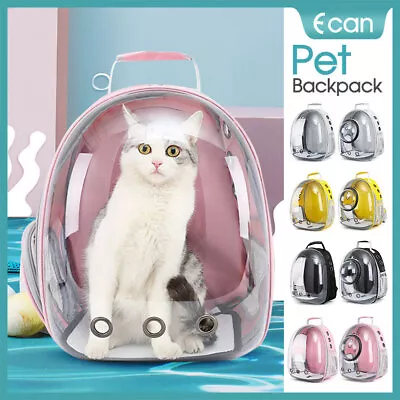 Cat Dog Breathable Pet Carrier Bag Outdoor Travel Transparent Space Backpack • $21.99