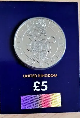 The Queen's Beasts: The Lion Of England £5 Pound Coin 2017 BUNC In Blue Card • £14.55