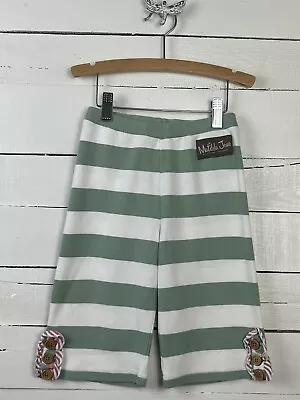 Girls MATILDA JANE Sz 4 Happy & Free Catamaran Straightees Green Stripe Bottoms • $22.49