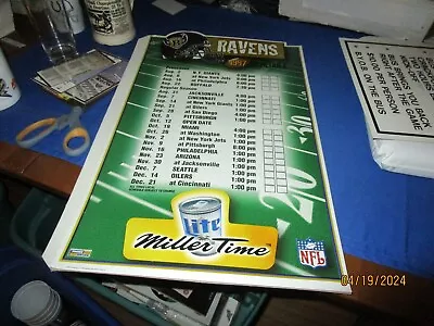1997 Miller Lite Beer 22  Tall Baltimore Ravens Football Schedule Sign • $5.99