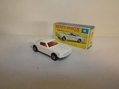 Matchbox Trans. S/f No. 8-a Ford Mustang Fastback Rare White Body Red Int. Mib • $405