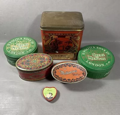 Vintage Mint Candy Gum Advertising Metal Box Tins Lot ~ Mellomints • $49.95