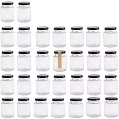 30 Pack 4 Oz Clear Hexagon Jars With Lids Mason Jars Mini Spice Jars • $32.70