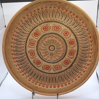 Decorative Plate From Greece. Hand Made Stoneware. Gorgeous Design. Vtg • $15