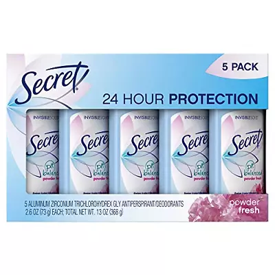 £42.38 • Buy Invisible Solid Deodorant Powder Fresh 2.6 Oz 5 Pk Secret