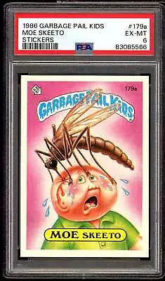 Moe Skeeto Stickers Card 1986 Garbage Pail Kids #179a PSA 6 • $14.95