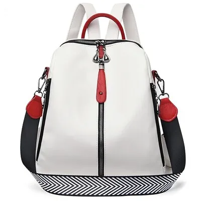 Women Backpack Shoulder Bag Teen Girls College School Bag White Black Red Travel • £38.32