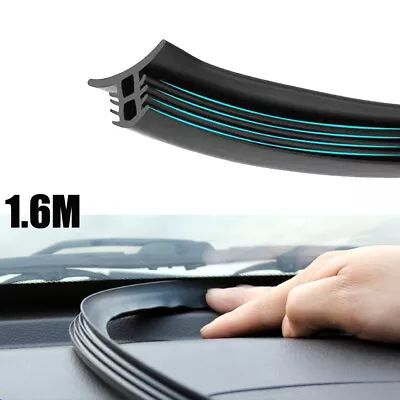 Black Rubber Strip Car Dashboard Windshield Seal Strip Trim Protector Parts 1.6M • $10.91