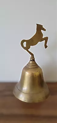 Vintage Brass Bell Horse Made In India 7 3/4 H X 4 1/2 W • $45