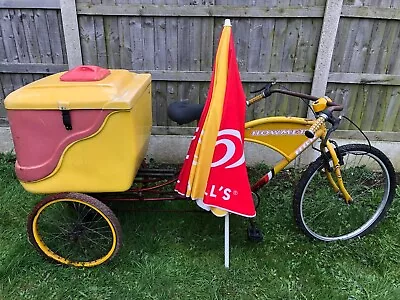 Howmer Ice Cream Bike Trike With Umbrella & Accessories Project Spares Repairs • £100