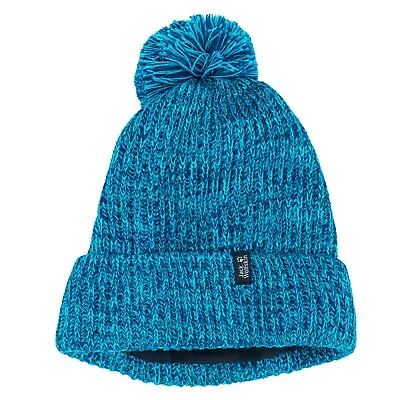 Jack Wolfskin New White Skirt Cap Beanie Women's Winter Hat Blue 1908851-1024 • £13.74