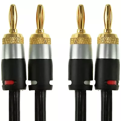 Pair (2) Of Mediabridge Speaker Cable 12AWG 6ft Cables Banana Tips • $21.75