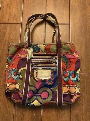 Coach 14365 Poppy Pop C Signature Spotlight Tote Shoulder Bag Colorful Glam RARE • $99.69