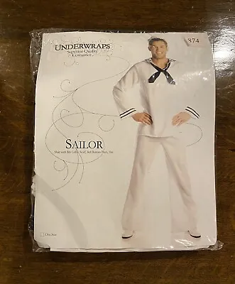 Nautical Marine Sailor Costume Deluxe Costume Underwraps Quality Adult White • $24.97