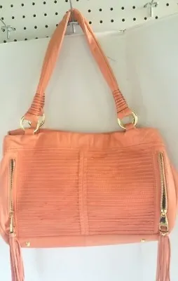 B Makowsky Orange Leather Purse With Fine Detailing • $69.98