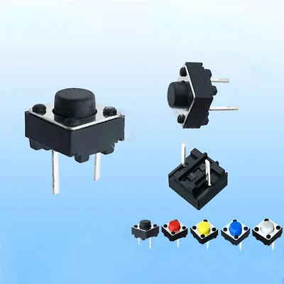 PCB DIP 2 Momentary Tactile Tact Push Button Switch 2 Pin SPST Micro 6 X 6 X 5mm • $1.66