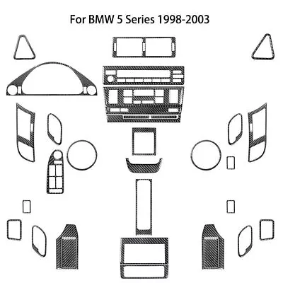 35X Carbon Fiber Full Interior Kit Cover Trim For BMW 5 Series E39 M5 1998-2003 • $145.90