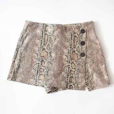 $24 • Buy Zara Trafaluc Snakeskin Print Button Front Skort L (31 Waist)