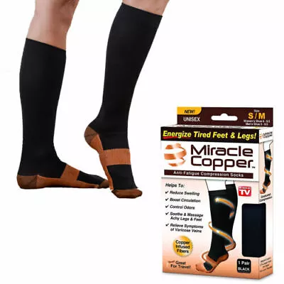 Miracle Copper Socks Anti-Fatigue Compression Socks ~Great For Travel! • $9.99