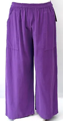 Plus Size La Bass Purple Cotton Cord 2 Pockets Straight Wide Baggy Pants L-xxl • $60.92