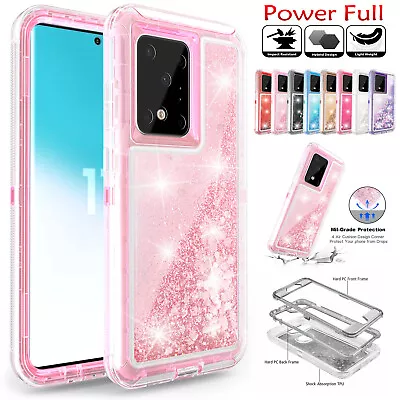 $15.30 • Buy Bling Case For Samsung S23 S22 S21 Plus S20 Note 20 Ultra Cover Liquid Glitter 