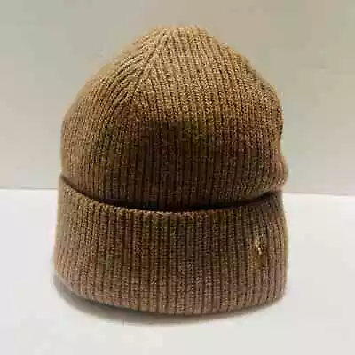 Polo Ralph Lauren Knit Cuff Beanie Hat Cap Adult Brown Pony Wool Outdoors • $34.97