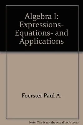 $43.95 • Buy Algebra I By Paul Foerster