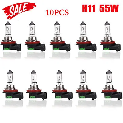 10PC H11 12V 55W Super Bright Ultra White Fog Halogen Bulb Car Head Light Lamp • $12.29