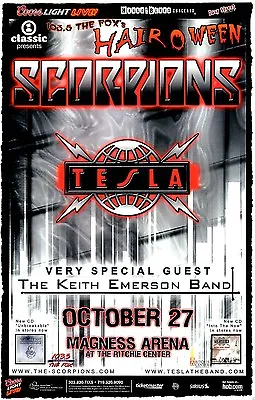 SCORPIONS/TESLA/KEITH EMERSON BAND 2004 DENVER CONCERT TOUR POSTER -Classic Rock • £18.20