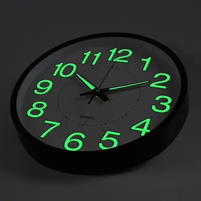 30CM Large Luminous Wall Clocks Glow In The Dark Silent Home Digital Clock Decor • £8.59